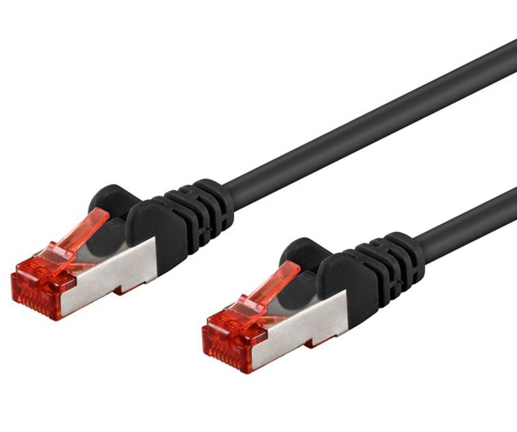 IC Intracom Network Patch Cable, Cat6, 5m, Black, Copper, S/FTP, LSOH/LSZH, PVC, RJ45, Gold-Plated Contacts, Snagless, Booted, Lifetime Warranty