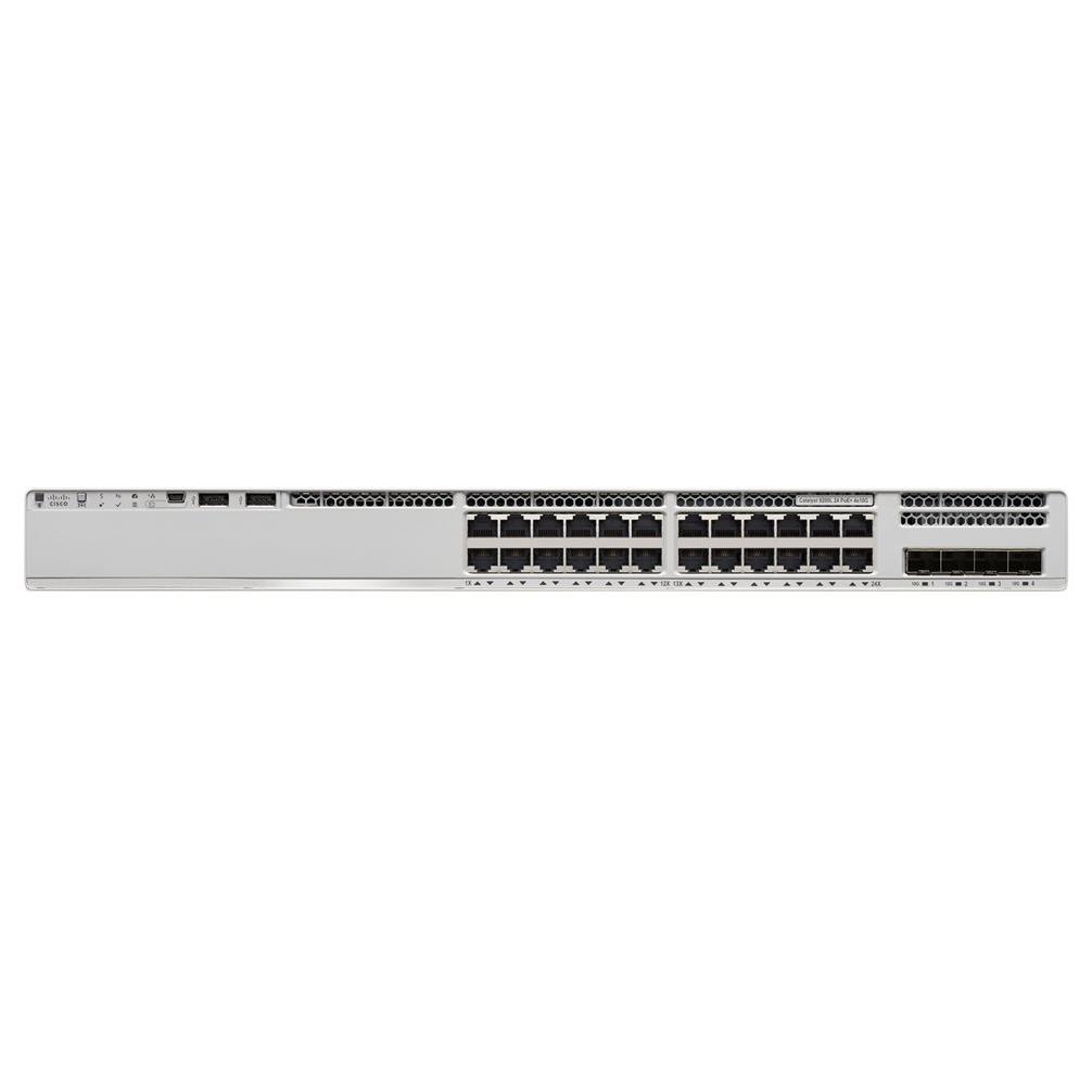 Cisco Catalyst 9200L - Conmutador de Red - C3 - 24x10/100/1000 PoE+ + 4x10G SFP+ (conexión ascendente) - Montable en rack - 740W PoE+