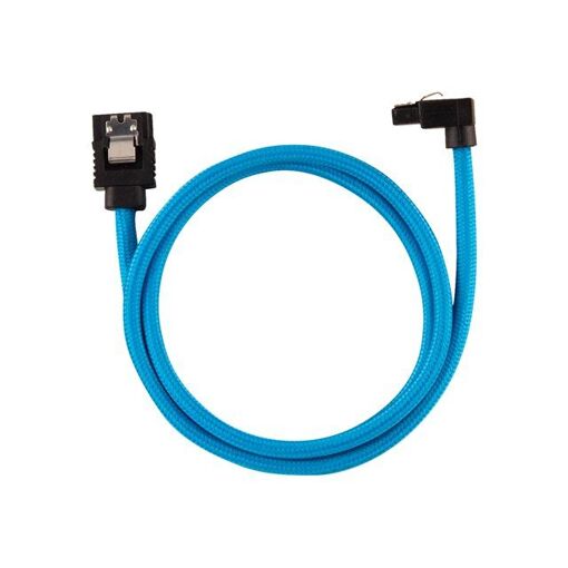Câble SATA Corsair - 60 cm, droit à verrouillé incliné, bleu (paquet de 2)