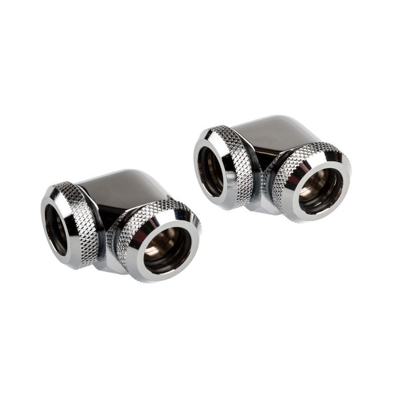 Accesorios Corsair Hydro X Series XF de 90 grados - Conexión para sistema de refrigeración líquida - Cromo (paquete de 2)