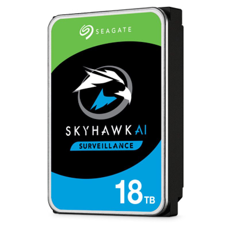 Disque dur interne Seagate SkyHawk AI 18 To - 3,5'' SATA 6 Gb/s avec mémoire tampon de 256 Mo et récupération de données Seagate Rescue de 3 ans