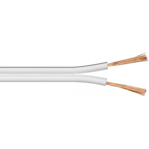 Câble haut-parleur Wentronic - 0,75 mm² - 100 m - Blanc