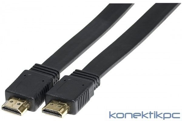 Exertis Connect HDMI Cable - 3m, Black, Flat, 4K Support