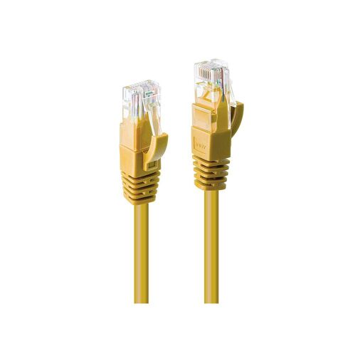Cable de conexión Lindy RJ-45 a RJ-45 - 3 m - UTP CAT 6 - Moldado, sin gancho, bloqueado - Amarillo