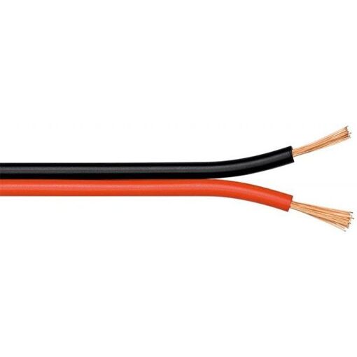 Câble de haut-parleur Wentronic Goobay - 10 m, 4 mm², Rouge/Noir