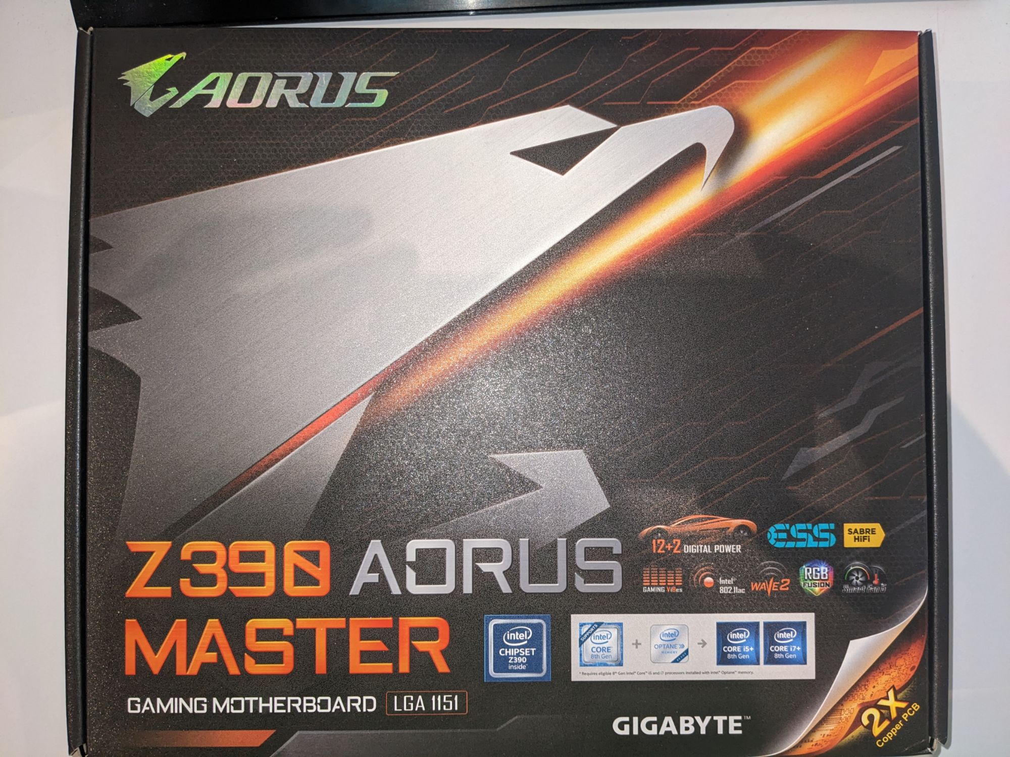 Gigabyte Z390 AORUS MASTER - Tarjeta madre ATX con socket LGA1151, chipset Z390, USB 3.1/C Gen2, Bluetooth, LAN Gigabit, Wi-Fi 5