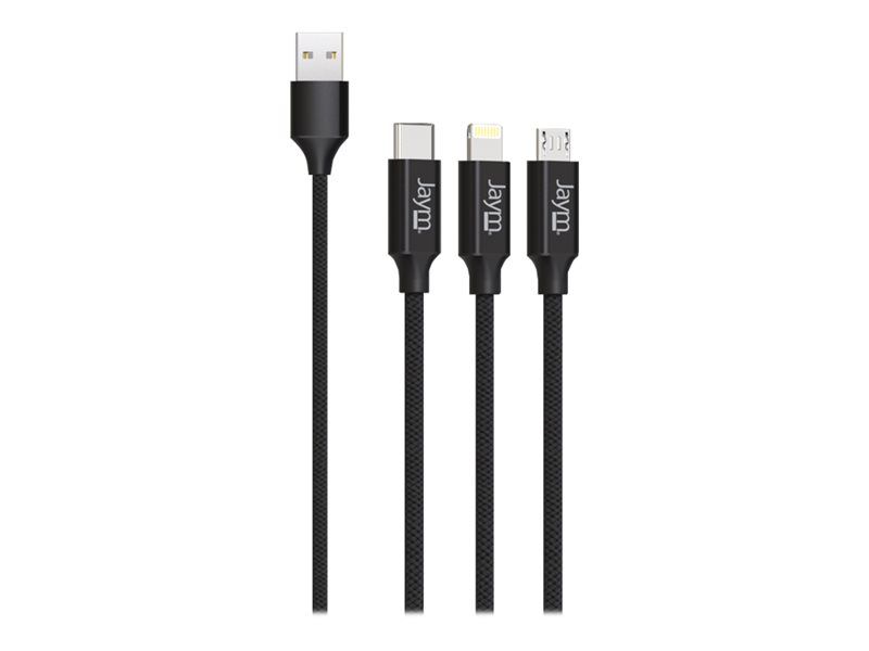 Cable JAYM Lightning - 1,5 m, USB-C Masculino a Lightning/Micro-USB Tipo B (24 pines)