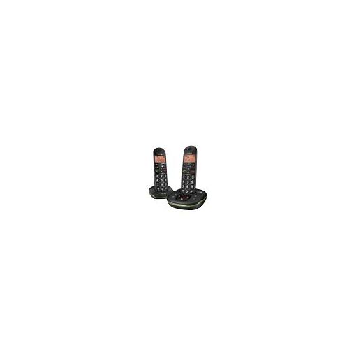 Teléfono inalámbrico Doro PhoneEasy 105WR Duo con identificador de llamadas y DECTGAP - Negro + auricular adicional