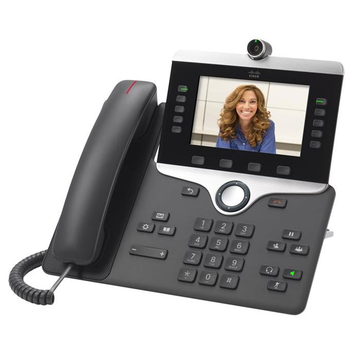 Cisco IP Phone 8865 - IP Video Phone - Digital Camera, Bluetooth Interface - IEEE 802.11a/b/g/n/ac (Wi-Fi) - SIP, SDP - 5 Lines - Charcoal