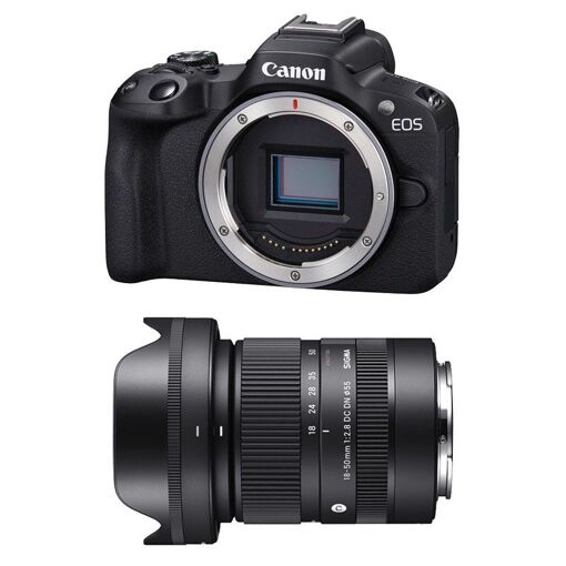 Canon EOS R50 + Sigma 18-50mm f/2.8 DC DN Contemporary Lens, 3-Year Warranty