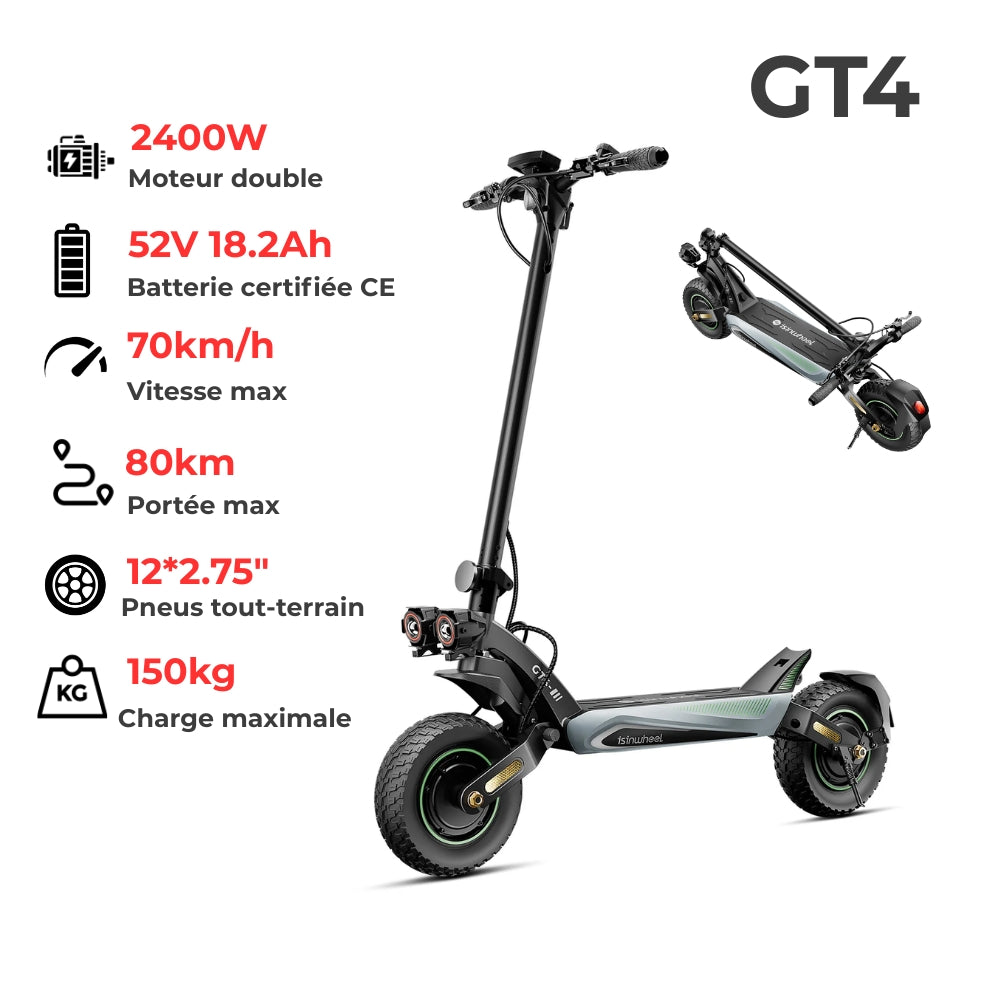 iSinWheel S-NOVA Pro 1000W All-Terrain Electric Scooter - GT4