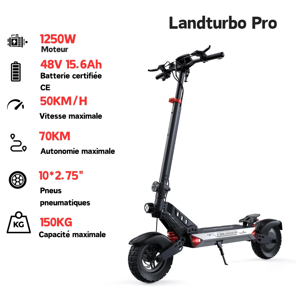 iSinWheel S-NOVA Pro 1000W Off-Road Electric Scooter - Landturbo Pro (Black)