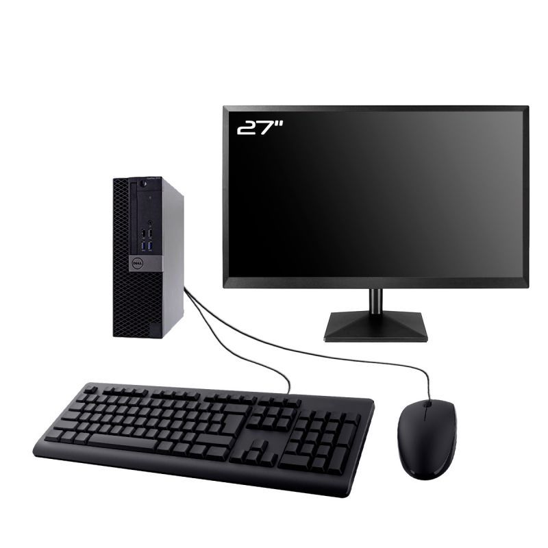 Dell Optiplex 3040 SFF Computer - 27" Screen, Intel Core i5-10400, 16GB RAM, 2TB SSD, HDMI, WiFi