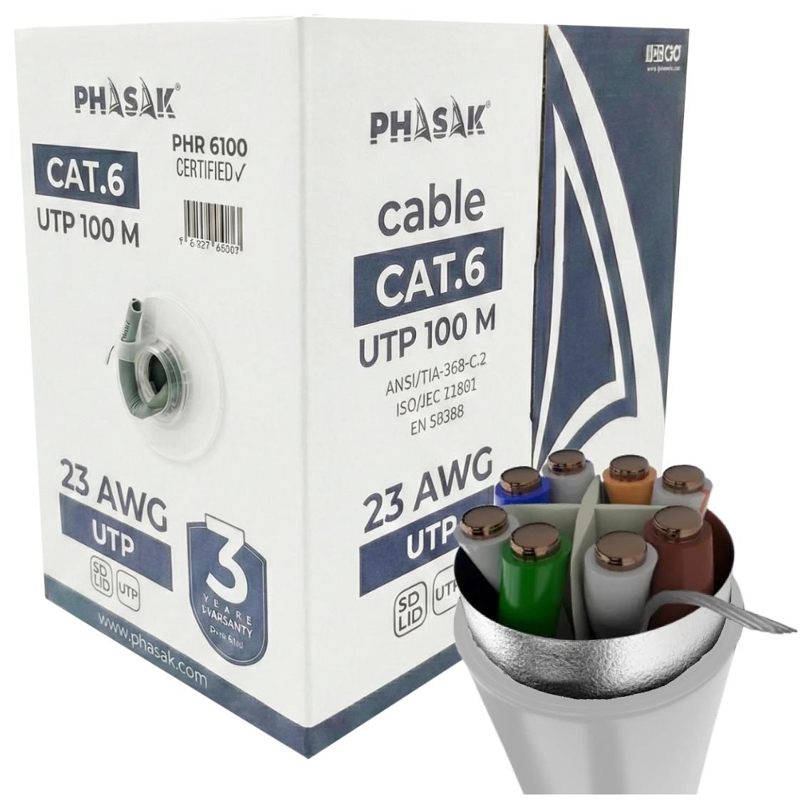 Phasak Cat6 Network Cable 305m F/FTP (FFTP) - Gray