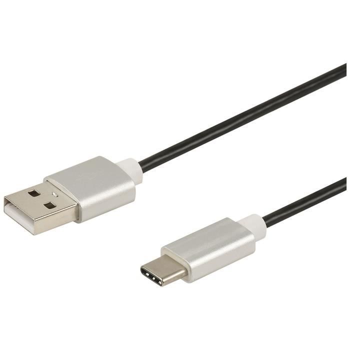 Cable Erard USB-C a USB, 3A, 1m, conectores de aluminio