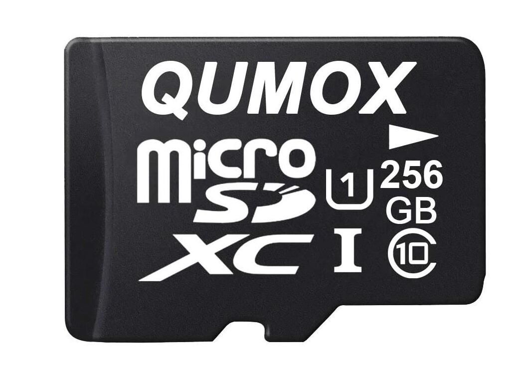 QUMOX 256GB Micro SDXC Card - Class 10 UHS-I, 256GB, 80MB/s