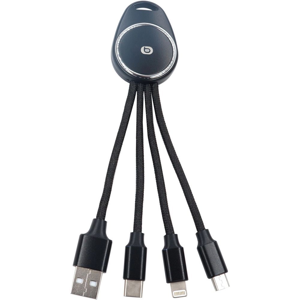 Cable trío Essencial B corto 3 en 1 (lighting, microUSB, USB-C)