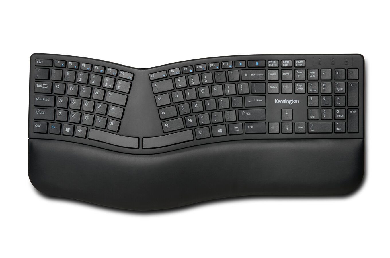 Kensington Pro Fit Ergo Wireless RF + Bluetooth Keyboard with QWERTY Layout - Black