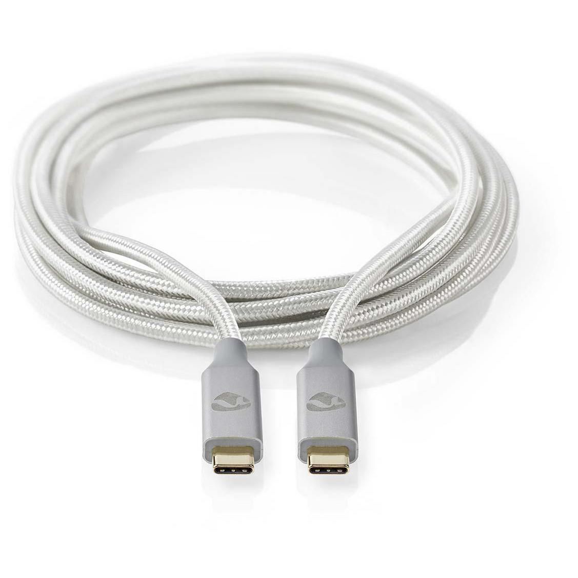 Nedis CCTB64020AL20 USB 4 Gen 2x2 2m USB C Cable - Silver
