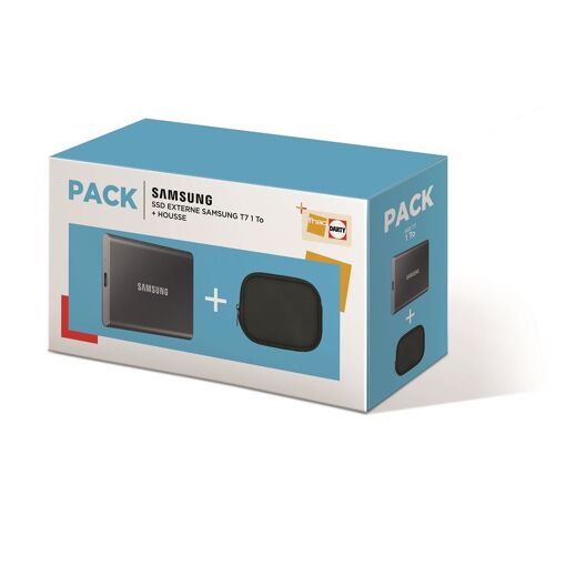 Samsung T7 External SSD 1TB Gray + Case