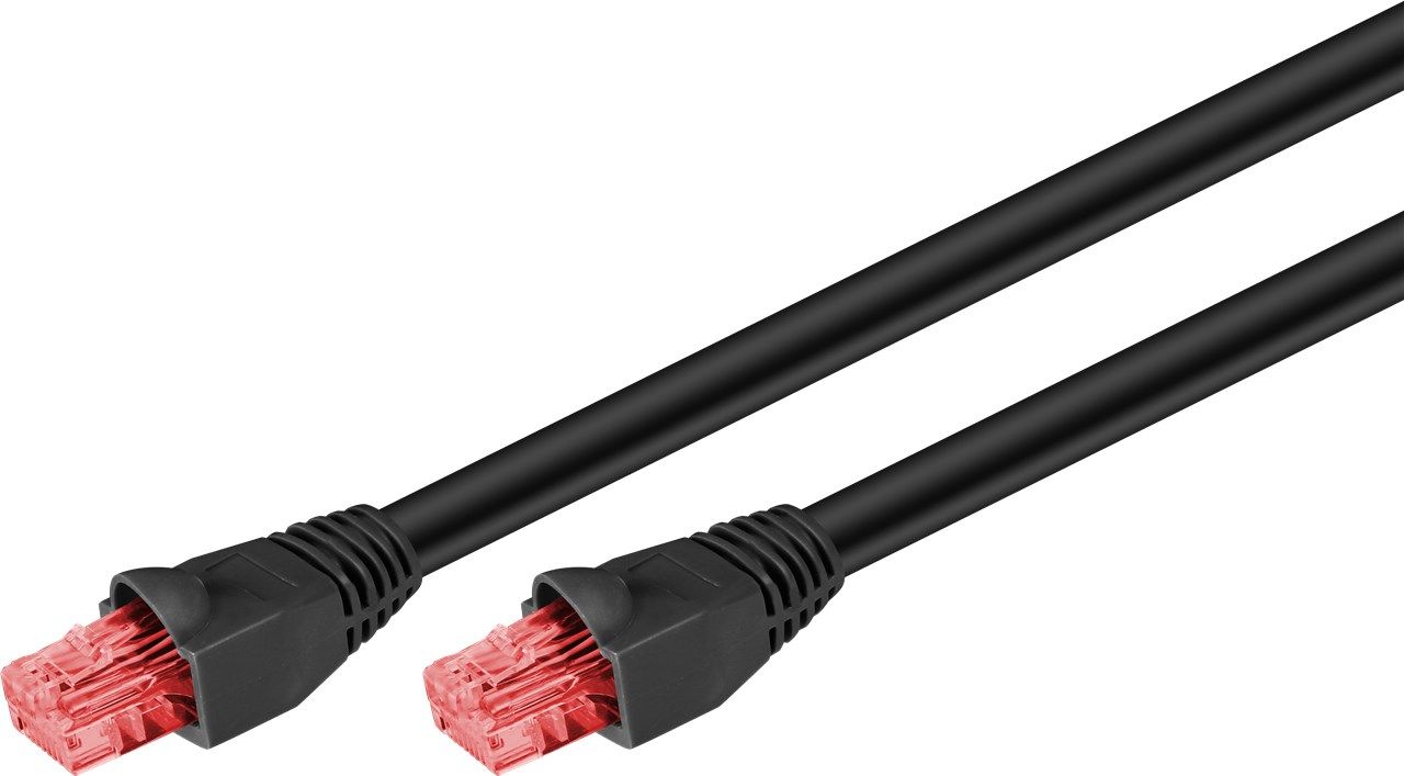 Goobay 55435 Outdoor Network Cable Black 30m Cat6 U/UTP (UTP)