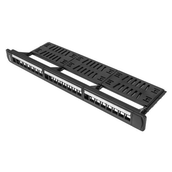 LANBERG 1U Rack Mounting Kit (Black, ABS Plastic)