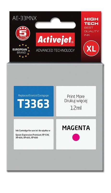 Activejet AE-33MNX Ink Cartridge (Epson 33XL T3363 Replacement)
