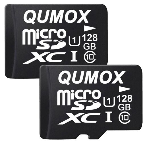 QUMOX 2-Pack 128GB Micro SD Card UHS-I Class 10