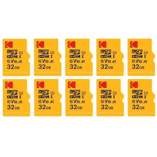 Kodak 10-Pack Micro SDXC 32GB Premium Memory Cards - Class 10 UHS-I - High Speed and Reliability for Smartphones, Cameras, Tablets, and Consoles