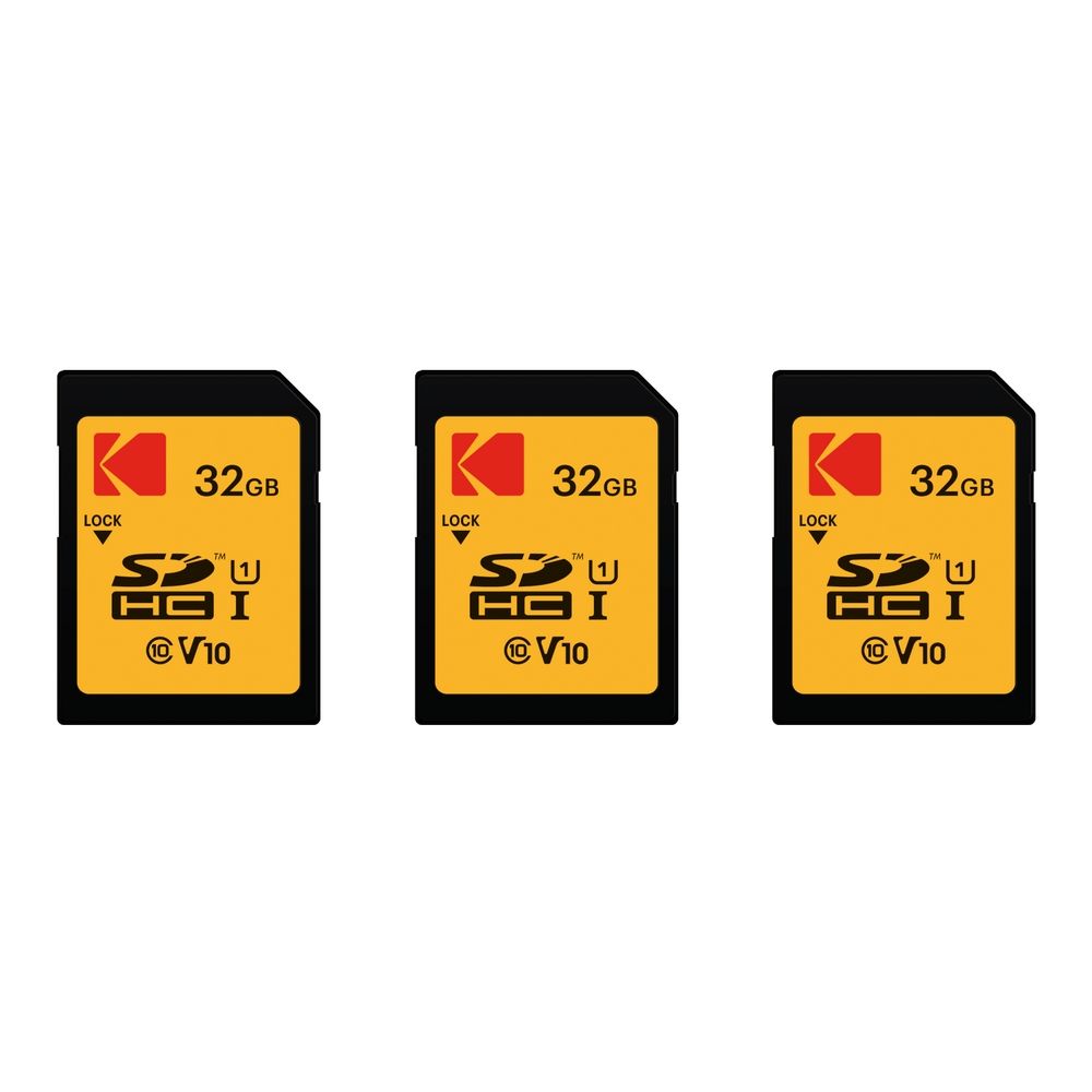 Kodak 3-Pack SDHC Memory Card 32GB Ultra High Speed - Class 10