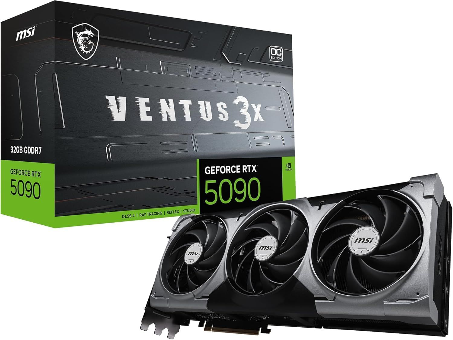 MSI NVIDIA GeForce RTX 5090 32GB Ventus 3X OC Graphics Card 32Go GDDR7 (28 GB/s / 512 Bits), PCIe 5.0