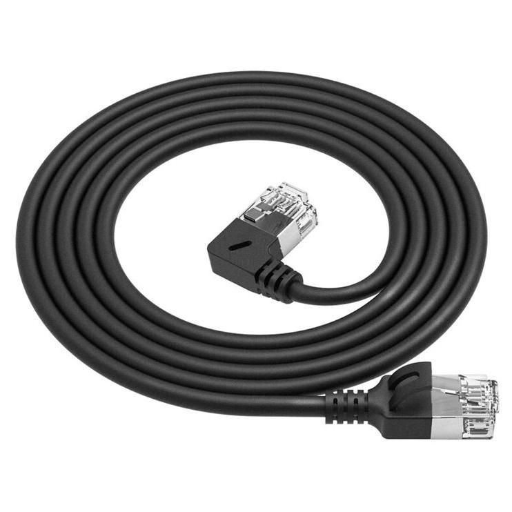 ACT Slimline RJ-45 Cable - 25cm, 3.8mm, U/FTP, CAT 6a, Halogen-Free, Black