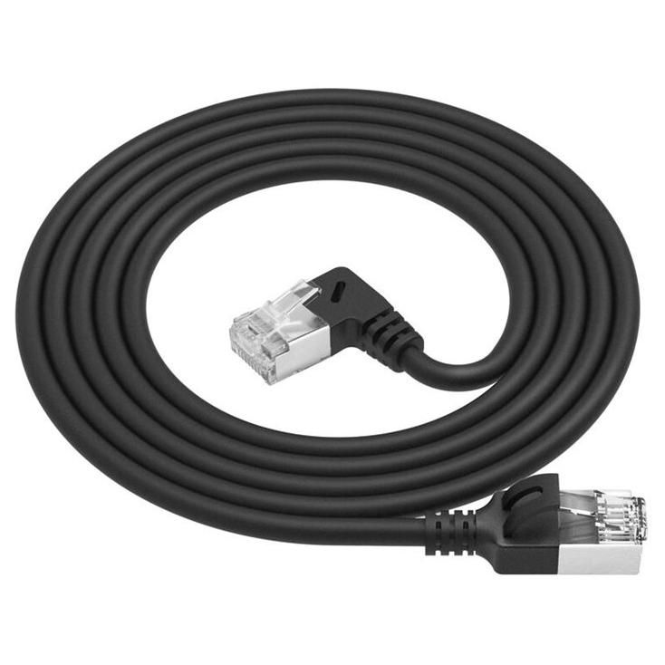 ACT Slimline RJ-45 Right Angle to Straight Cable - 25cm, 3.8mm, U/FTP, CAT 6a