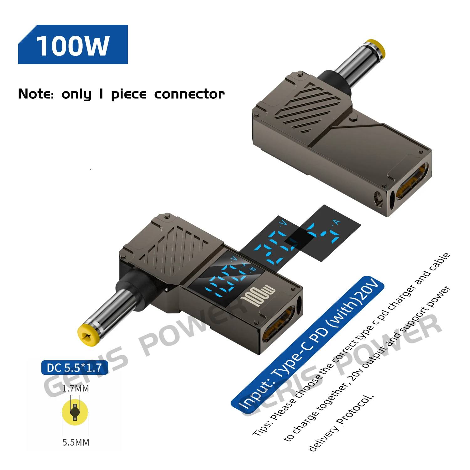 VSDFBSDFUY Laptop Power Adapter PD 100W with LED Display