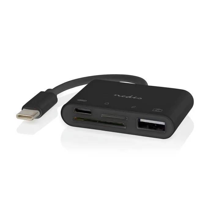 Nedis USB Hub - CCGB64780BK01 - 4 Ports - USB-C and USB A - Black