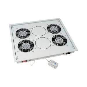 Triton Rack Fan Drawer - 4 Cooling Fans, Thermostat (RAL 9005 Black)