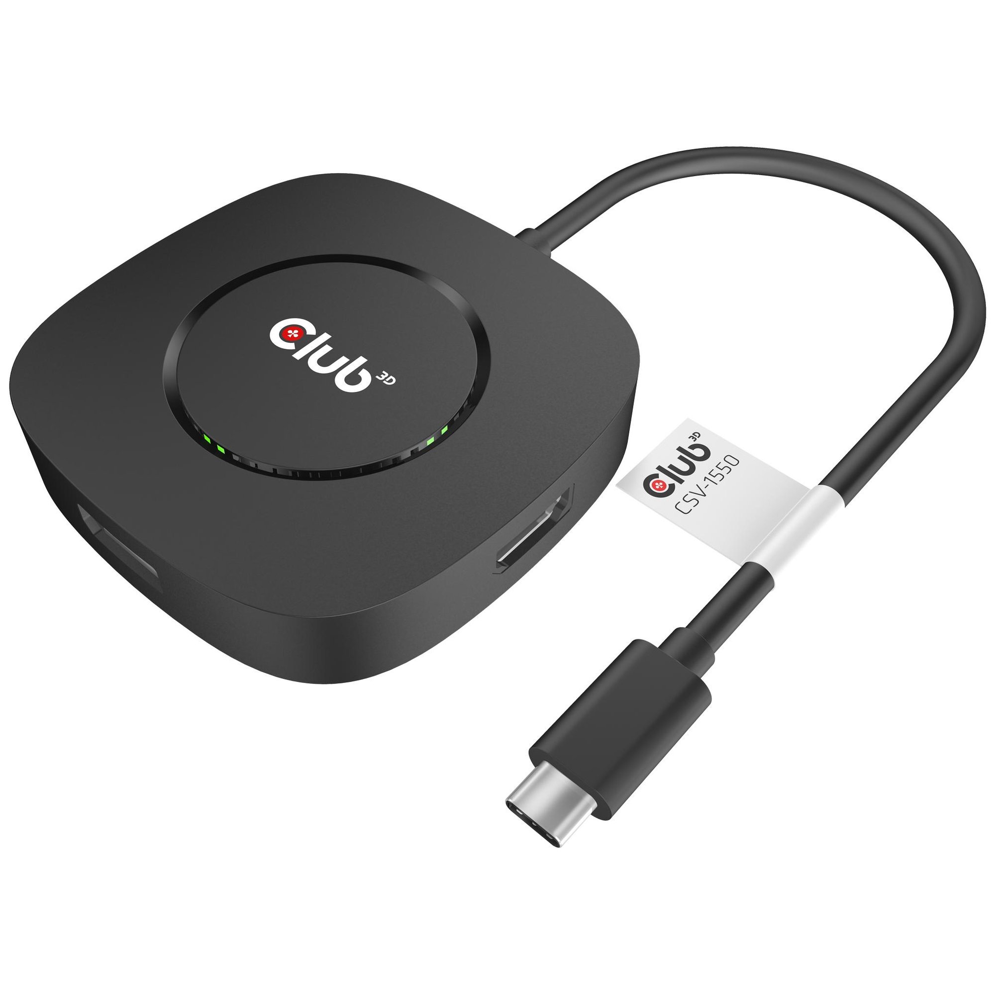 Club 3D CSV-1550 USB 3.2 Gen 1 (3.1 Gen 1) Type-C Docking Station, Black