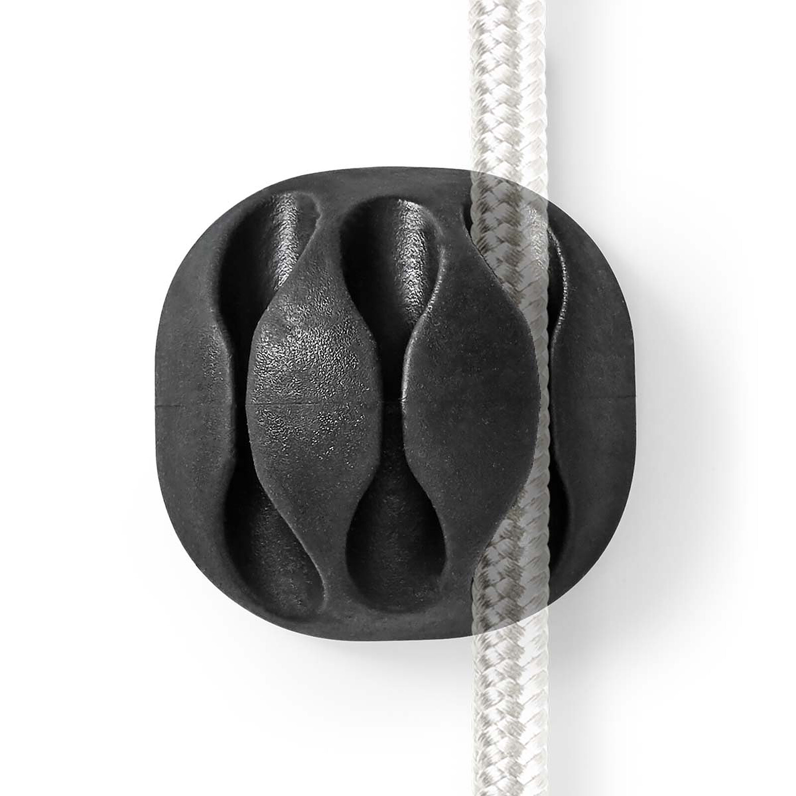 Nedis Set de 4 Ganchos para Cable Pequeños - 3 ranuras hasta 5,3 mm - Negro