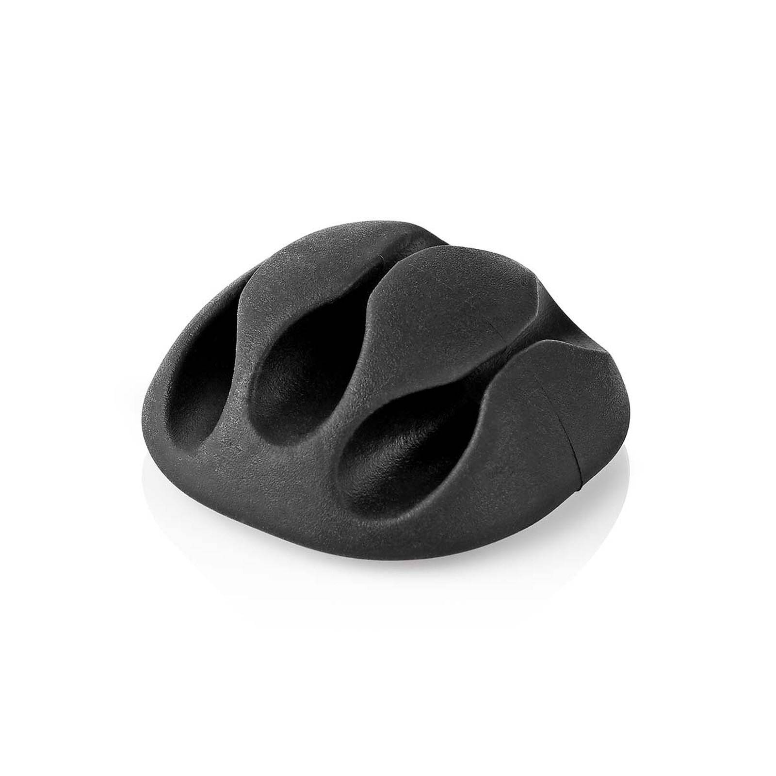 Nedis Set de 4 Ganchos para Cable Pequeños - 3 ranuras hasta 5,3 mm - Negro
