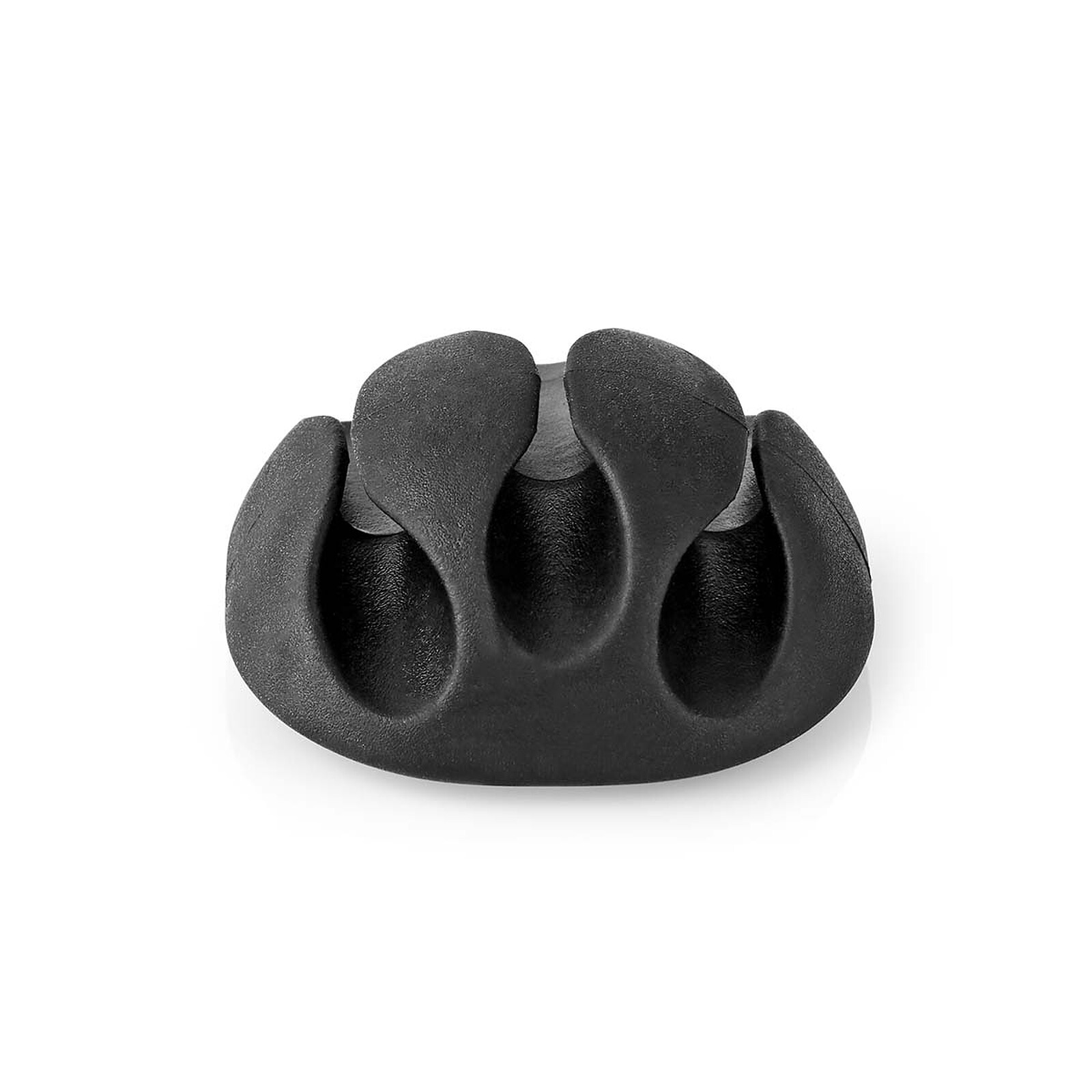 Nedis Set de 4 Ganchos para Cable Pequeños - 3 ranuras hasta 5,3 mm - Negro