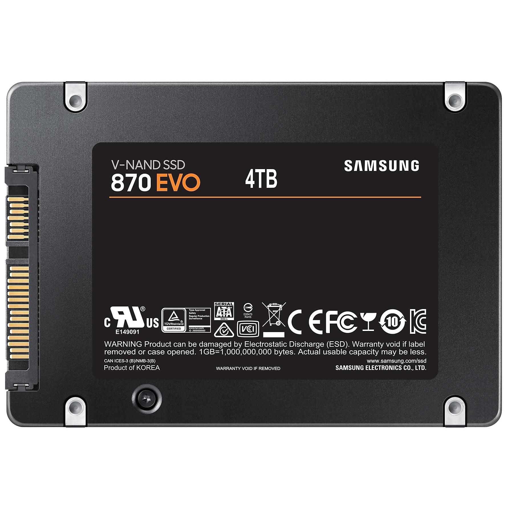 SSD Samsung 870 EVO 4 To 2,5 pouces SATA III V-NAND MLC