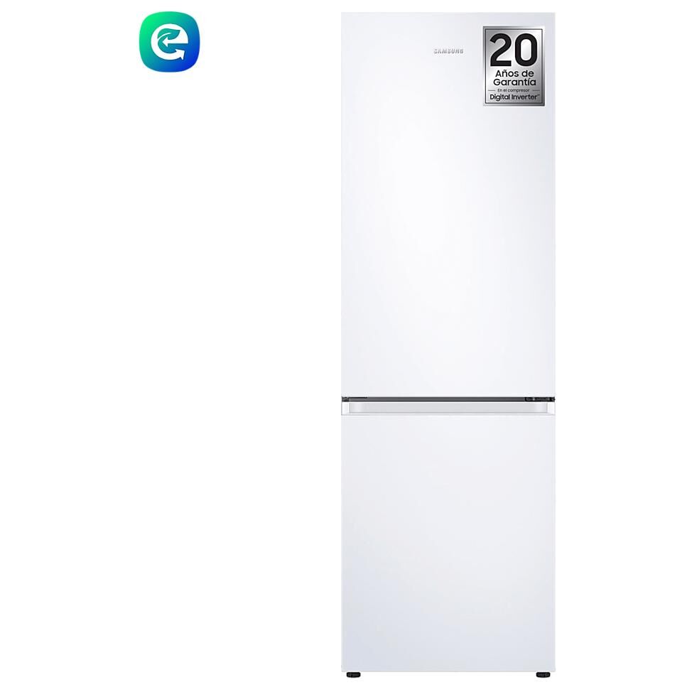Samsung RB34C600DWW Freestanding Combination Fridge Freezer, 344L, White
