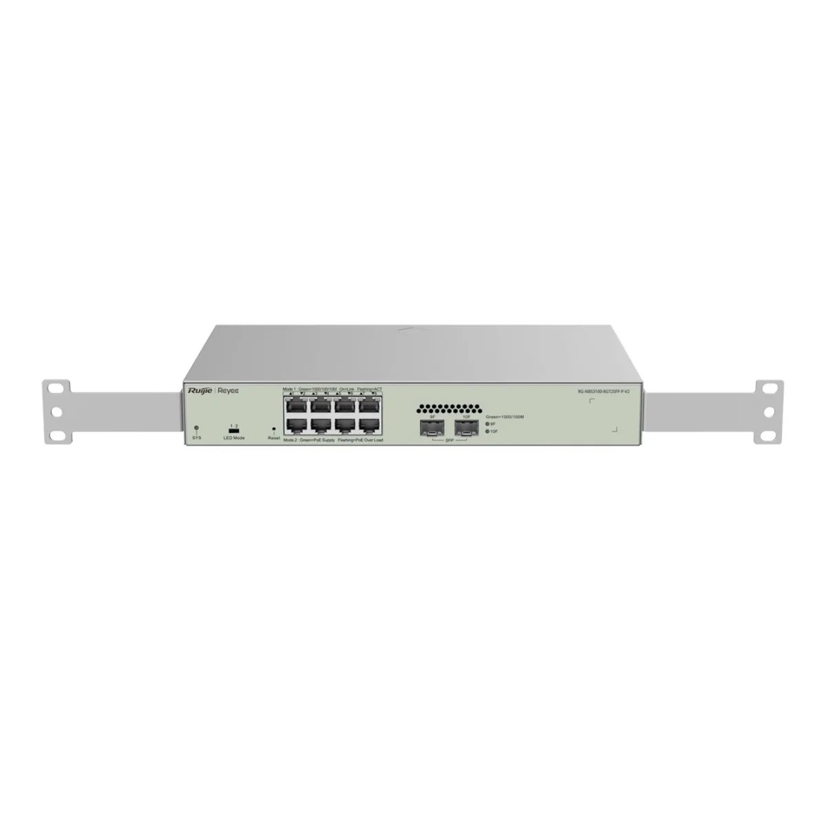 REYEE by Ruijie Cloud Managed PoE Layer 2 Switch 8 Ports PoE+ Gigabit + 2 SFP Gigabit 802.3af/at Static LAG/DHCP