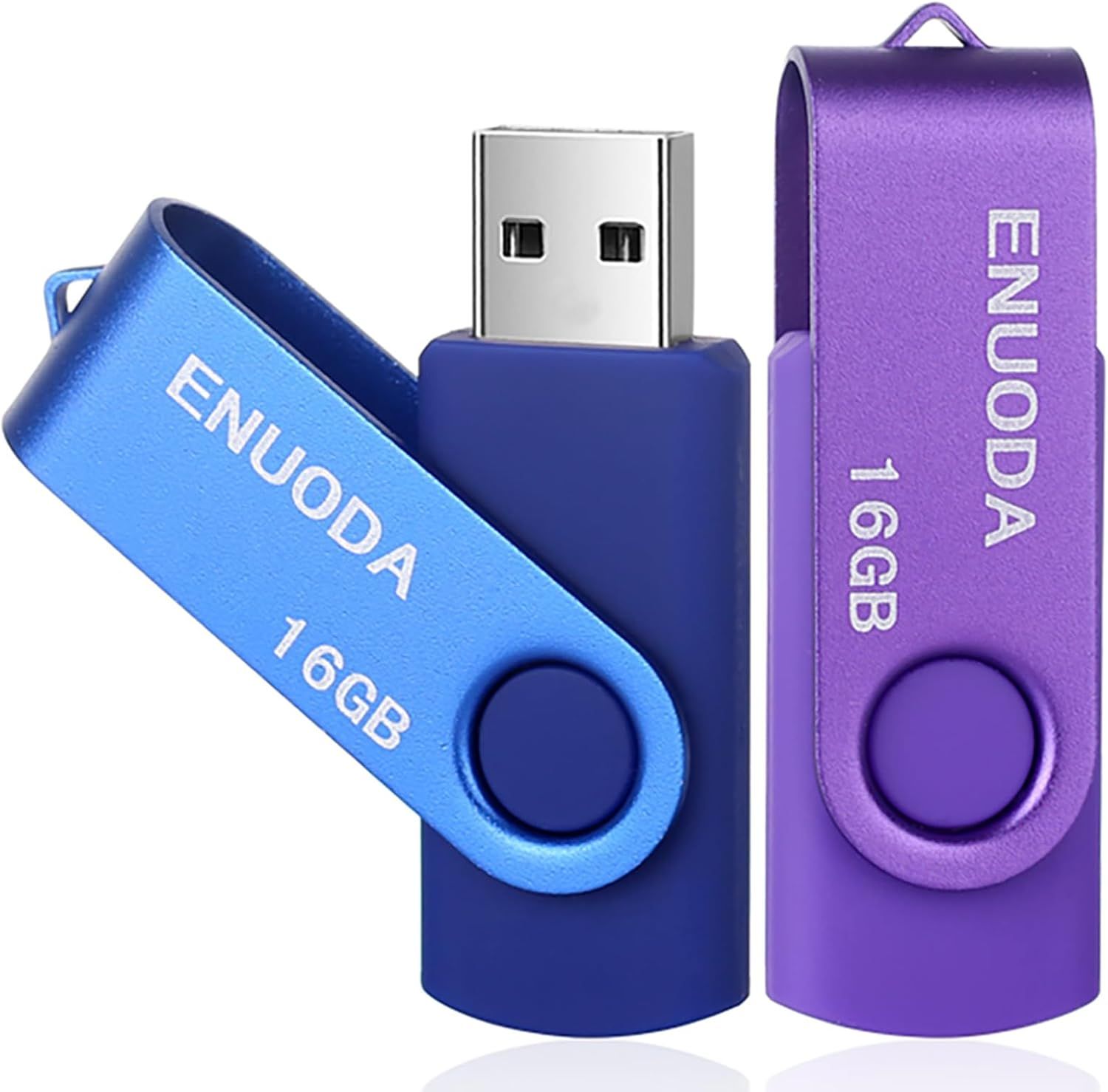 VBSUDGYDFG 16GB USB Flash Drive 2-Pack with LED Light (Blue Violet)
