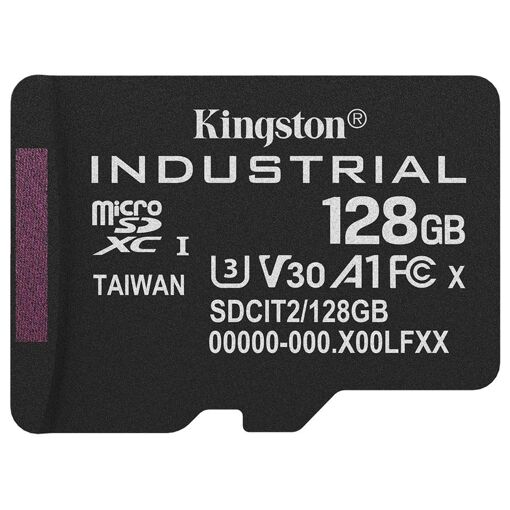 Kingston Technology - Industrial Flash Memory Card - 128GB - A1 / Video Class V30 / UHS-I U3 / Class10 - microSDXC UHS-I