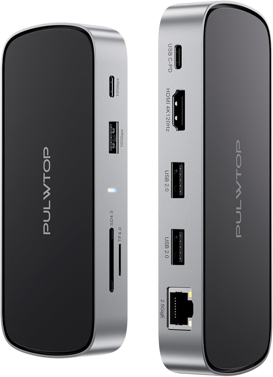 VDFHDFJGFJ USB-C Laptop Docking Station, 10 in 1 Mini Dock with HDMI 4K@120Hz/8K@30Hz, 2.5G LAN, PD 100W, USB A/C Gen2 10Gbps, SD/TF 4.0