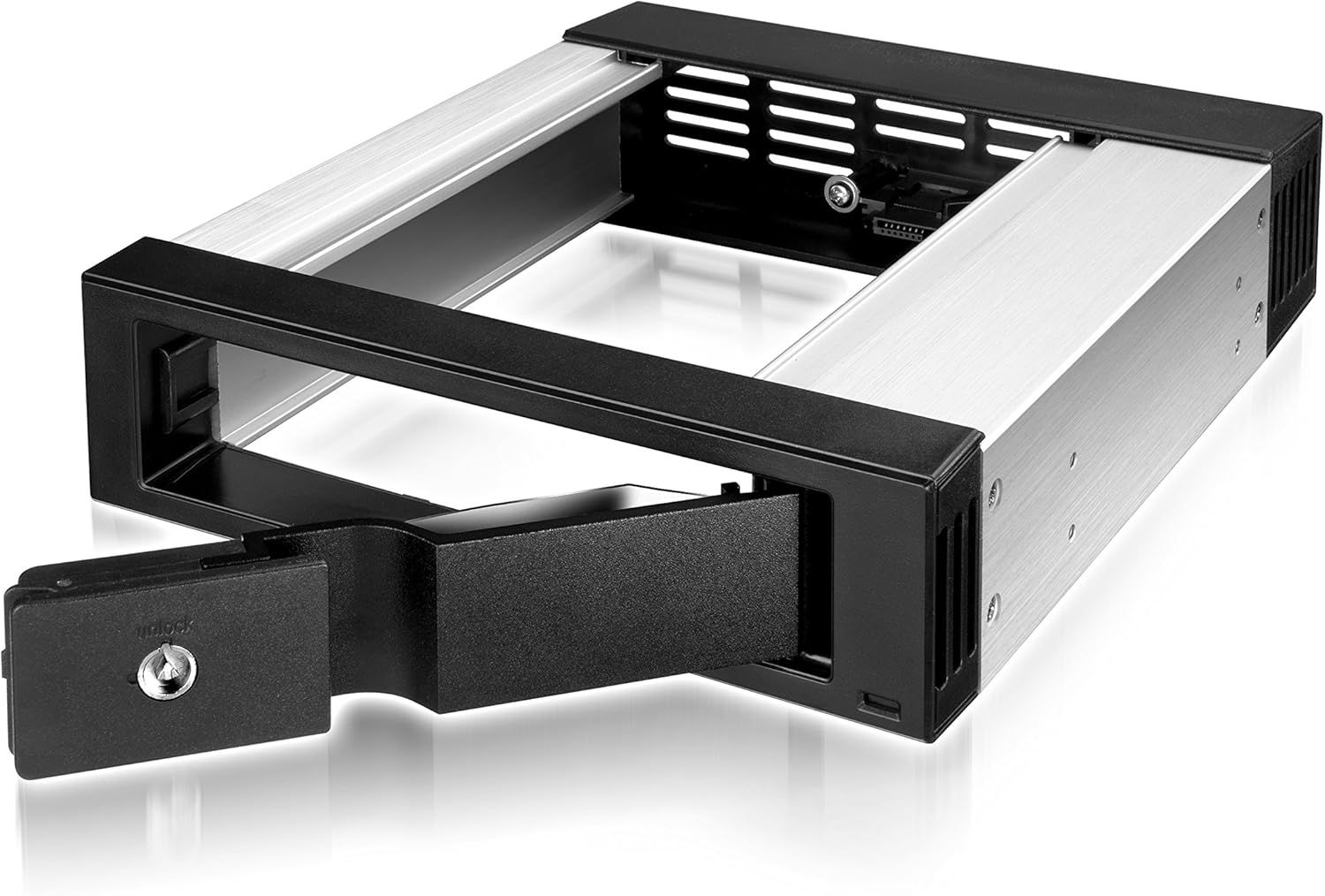 SATA 3.5" Hard Drive Caddy for 5.25" Bay, Hot-Swap, Lockable, Aluminum