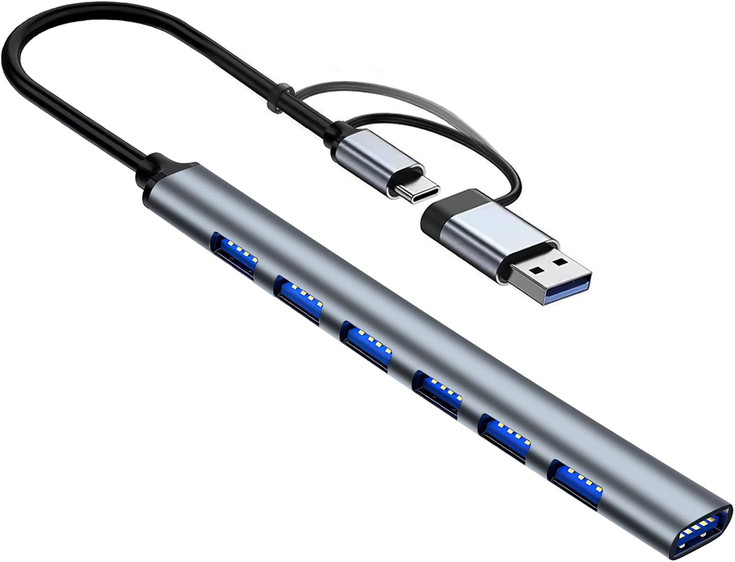 VDFHDFJGFJ 7-Port USB 3.0 Hub with USB-C Adapter