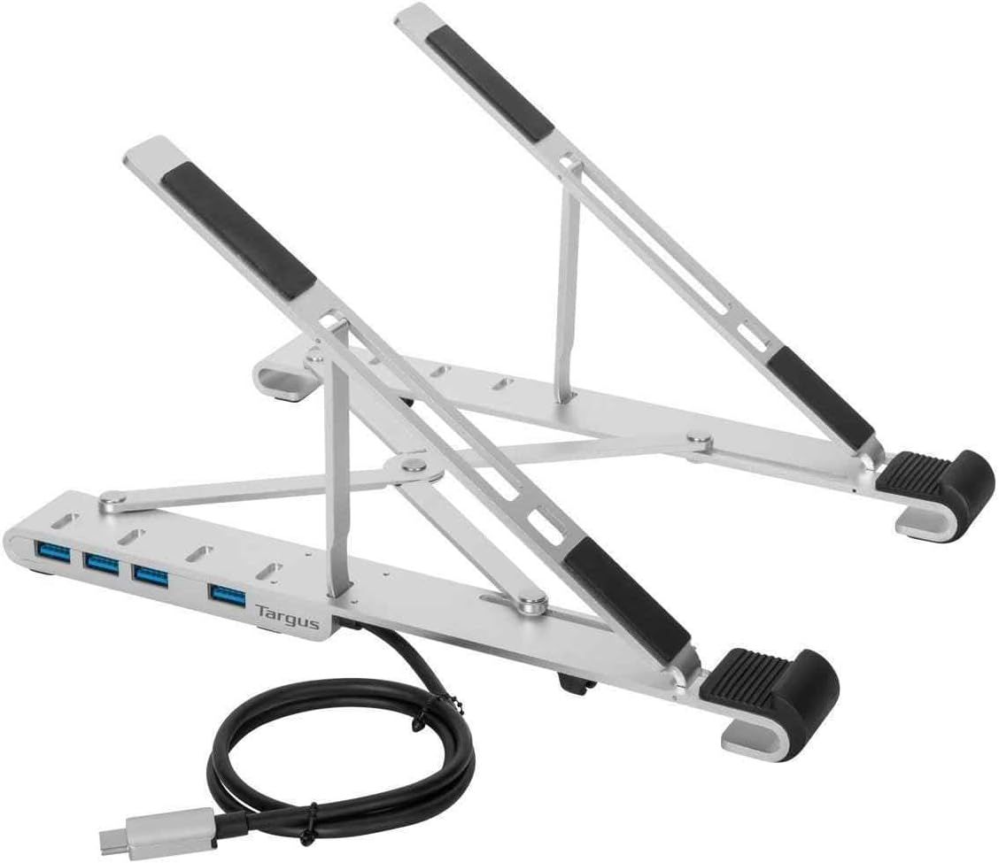 VDFHDFJGFJ Laptop Stand with Integrated USB-A Hub - Grey