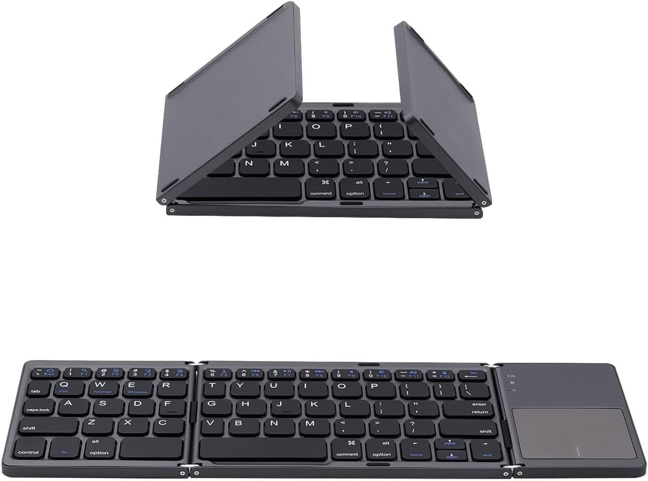 Universal Wireless Foldable Keyboard with Touchpad for Android, Windows, Laptop, Tablet, Smartphone - Grey